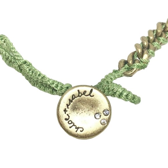 Chloe Plus Isabel Green Woven Chain Necklace W/ Faceted Gold & Silver Beads - Picture 5 of 8